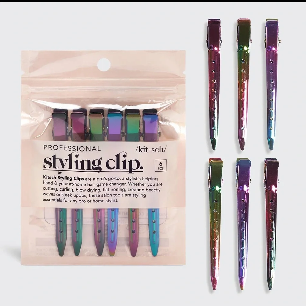 NWT 6 Piece Iridescent Styling Hair Clips